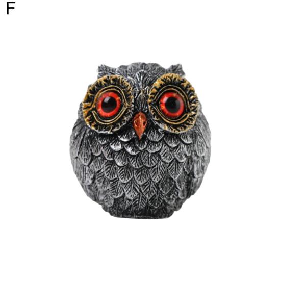 1/3Pcs Handmade Realistic Owl Statue with Big Eyes Intricate Feathers Metal Owl Figurine Home Decor