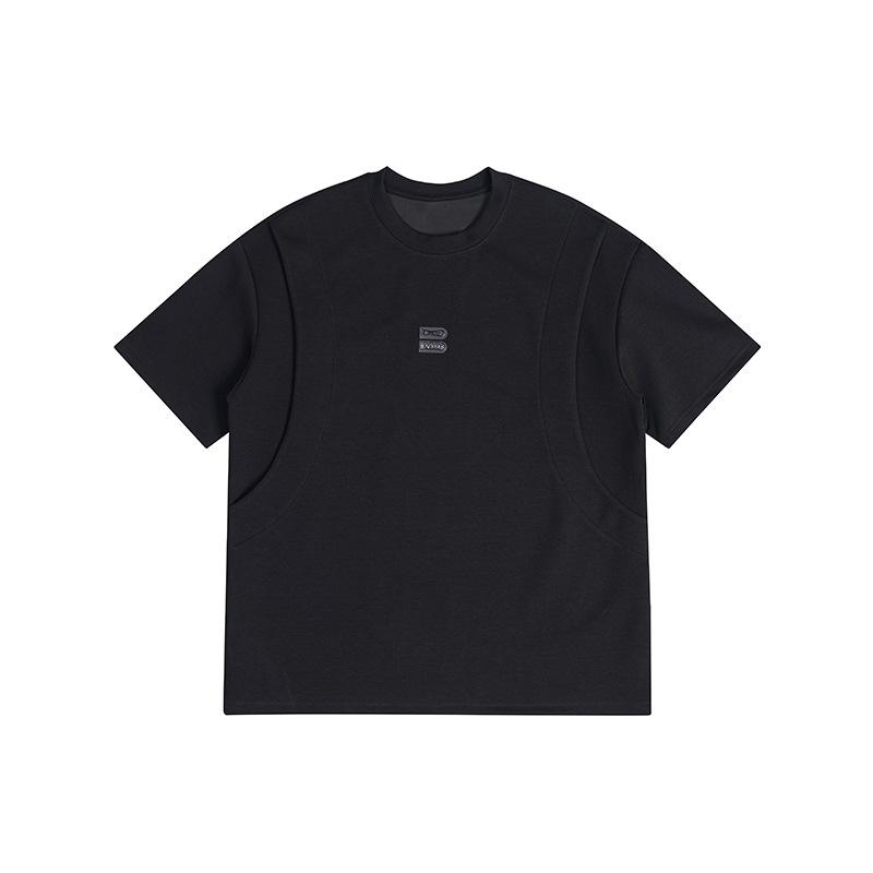 

2025 Новые мужские футболки с японским лоскутным принтом, графические топы, футболки, летняя мода, повседневные футболки с коротким рукавом и круглым вырезом, мужские футболки Y2k XXL чёрный