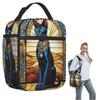 Egyptische Kat. Geïsoleerde Lunchtas voor Vrouwen Kinderen Draagbare Voedseldozen Thermische Lunchbox Tote