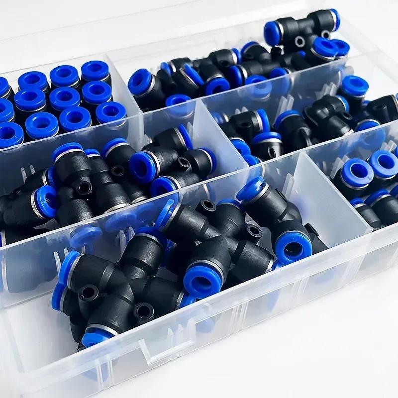 Boxed 51 PCs PU-6/PE-6/PZA-6/PY-6/PV-6/PG-6/PK-6 Pneumatic Fitting Kit 6mm Outer Diameter of the Hose Pipe Tube Air Connectors
