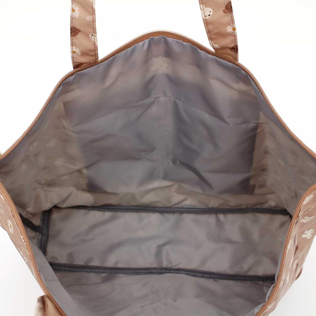 Hapitas Foldable Tote H0001 Miffy Boris Flower Mocha Bag, Carry-on Bag, B226. &