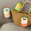 New cute caterpillar keychain cartoon plush doll bag pendant creative car key chain small gift