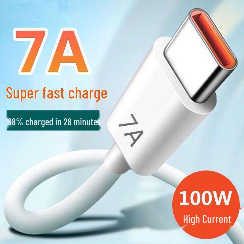 

Lan Jing 120W Super Fast Type-C Cable for Huawei Honor 6A Flash Charging White Soft Rubber Super Fast Charge