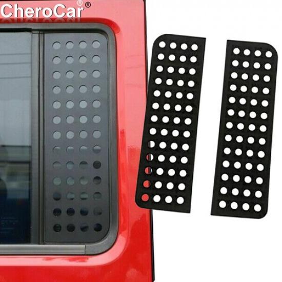 2X Rear Door Window Glass Panel Trim Cover For Jeep Wrangler JK JKU 07-17 4 Door