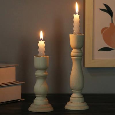 Retro Holztisch Atmosphären-Kerzenhalter, Jubiläum Geburtstag Date Atmosphäre Dekoration, Tisch Wohnzimmer Tischdekoration