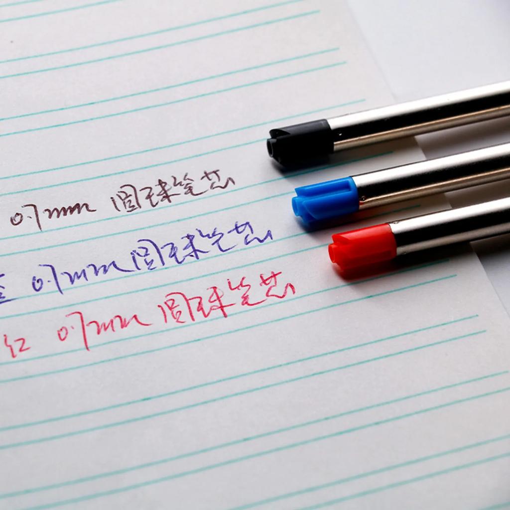 10Pcs L:3.9 In Ballpoint Pen Refills for Parker Pens Medium Point Blue Red Black Ink Rods for Writing Office Stationery