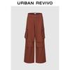 UR 2025 Women's Pleated Wide-Leg Cotton Cargo Trousers