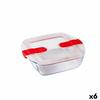 Boîte À Lunch Hermétique Pyrex Cook&heat 1 L 20 X 17 X 6 Cm Rouge Verre (6 Unités)