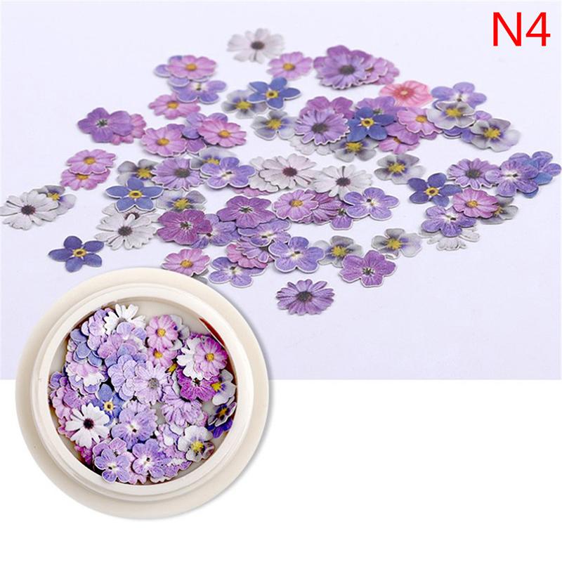 50 Pcs/Box Nail Art Charms Color Mixed Small Daisy Flower Rose Ultra Thin Wood Pulp Patch Diy Nail Art Jewelry Nail Accessories