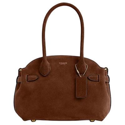 Empire Carryall Cow Split Leather Handbag Small Women's Brown CDZ46-B4WBR