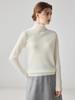 Women's High Neck Cashmere Sweater - Long Sleeve Wool Knit Solid Color Top for Autumn/Winter
