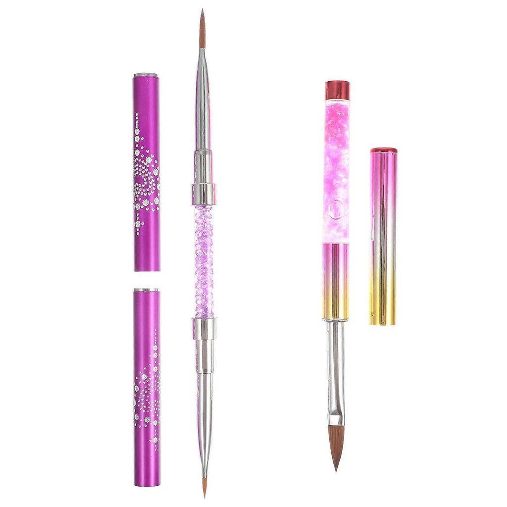 Nail Salon Pen Brushes for Painting Nail Art 2Pcs Pack