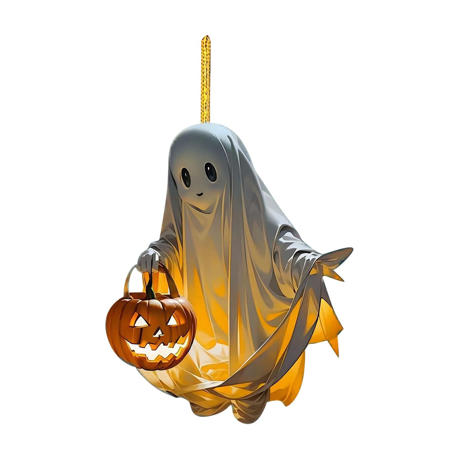 

2D Двусторонний акриловый рождественский кулон в виде тыквы One Size белый