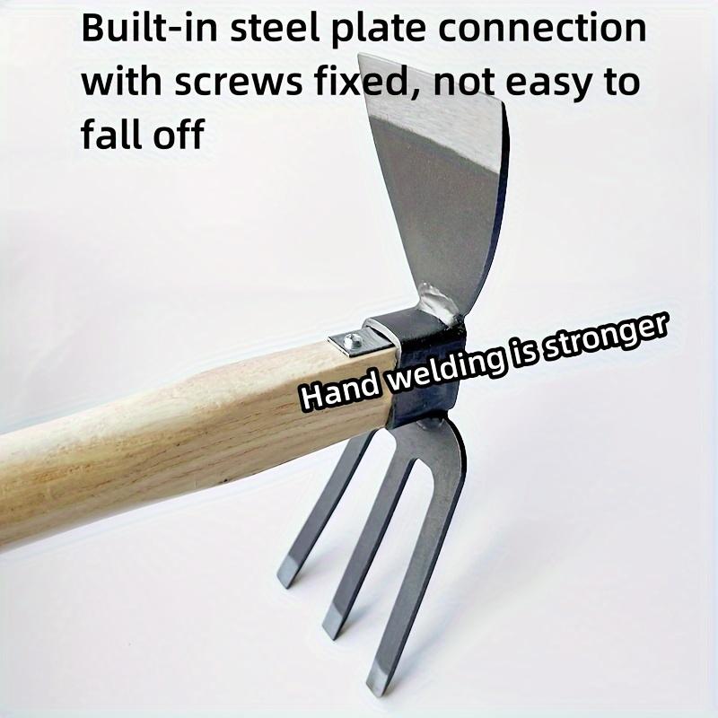 Heavy-Duty Two-in-One Garden Hoe and Cultivation, Soil Loosening Tool for Home Gardeners,Professional Farmers,Garden Hoe Tool,Ergonomic Wooden Handle