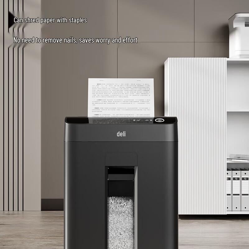 Deli High-Security Micro-Cut Paper Shredder CN plug (adapter included)