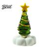 Handmade Glass Crafts Christmas Tree Ornament with Star Top And Colorful Bead Details Handcrafted Holiday Table Decor Desktop Rotating Figurine