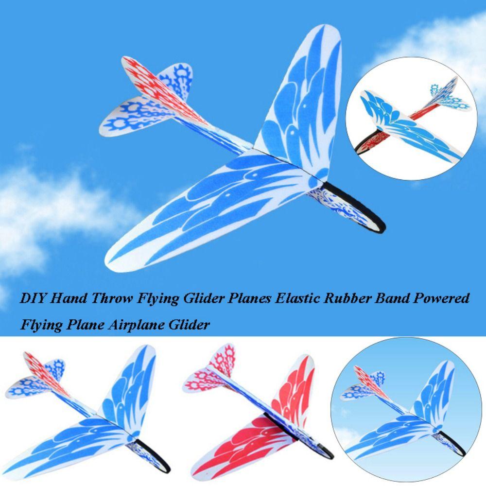 37*46cm Elastic Rubber Band Powered DIY Flying Plane Airplane Glider For Children