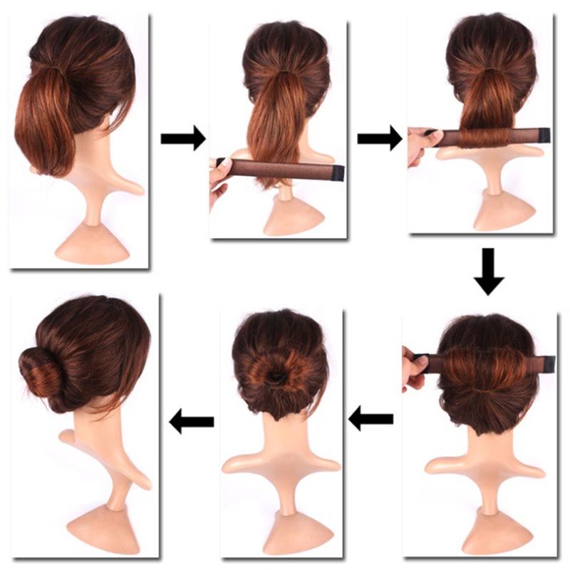 Nářadí na výrobu drdolů na vlasy Styling pásky na hlavu Syntetická paruka Donuts Bud HeadBand Ball Ženy Dívčí gumička do vlasů