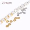 3mm 4mm 5mm 6mm 18K Gold Plated Bead Spacers For Jewelry Making,Separator For Beads Bracelets Accessories,DIY Flat Round Beads
