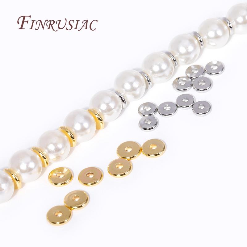 3mm 4mm 5mm 6mm 18K Gold Plated Bead Spacers For Jewelry Making,Separator For Beads Bracelets Accessories,DIY Flat Round Beads