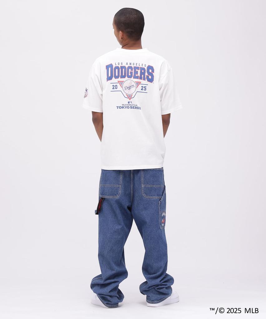 Avirex MLB TOKYO SERIES DODGERS T-SHIRT, Men's Short Sleeve T-Shirt, Size 2XL, Off-White, 033, 783-5134057