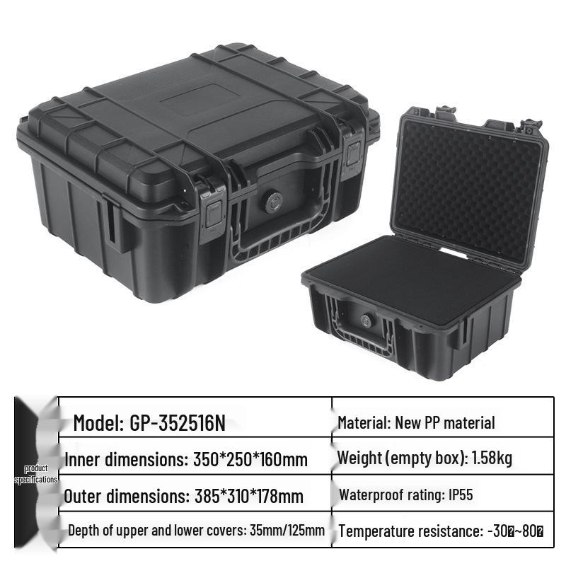 Large IP67 Waterproof Protective Tool Case with Sponge Insert