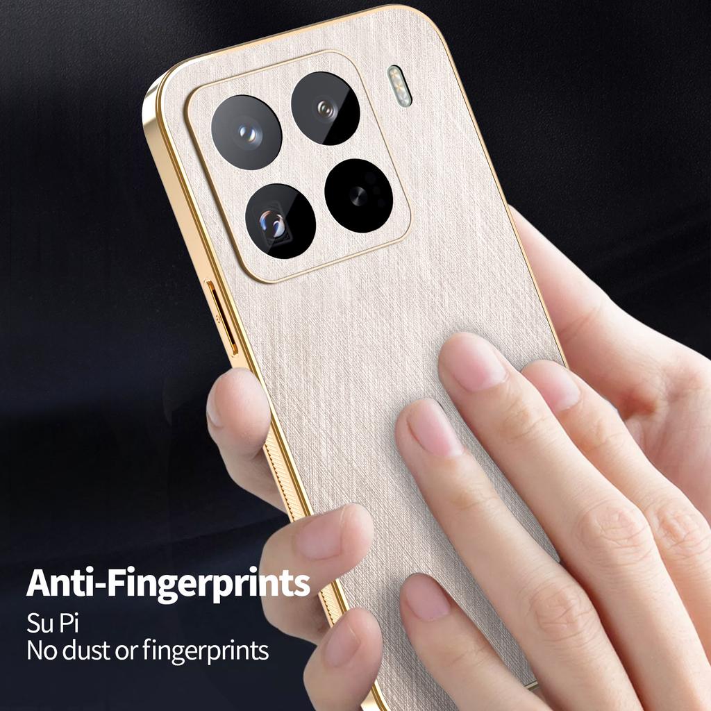KADEM Чехол для Xiaomi 15 Pro Гальваническое покрытие Шелковистая текстура ПУ+ТПУ Задняя крышка телефона
