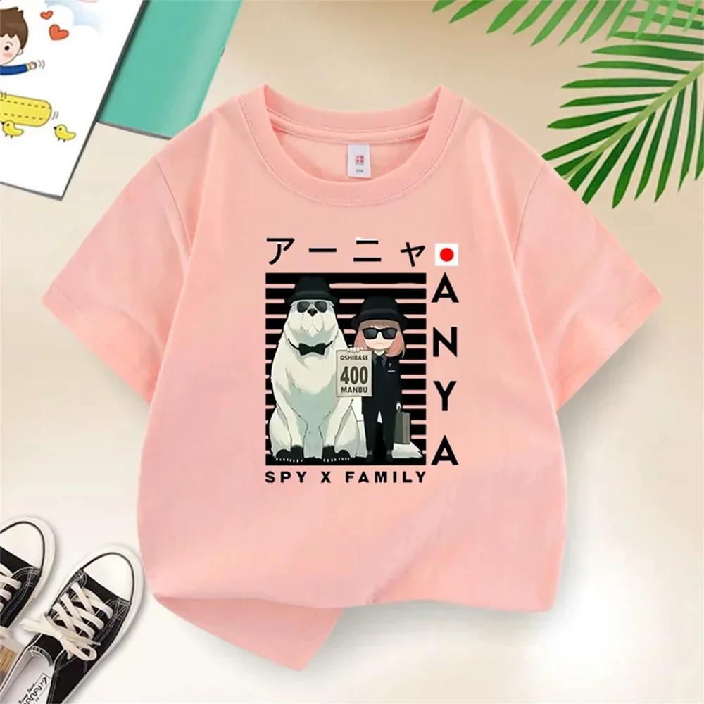 Summer Spy X Family Anya Cartoon Printed T-Shirt for Kids Casual Short Sleeve Top for Boys And Girls Baby Clothes