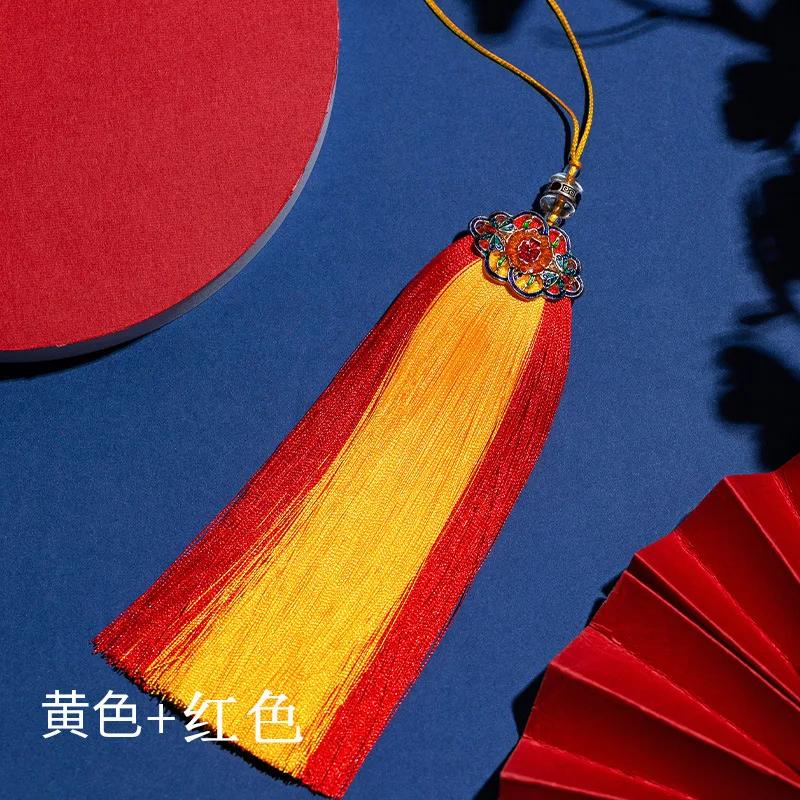 

14CM Butterfly Double Contrast Tassel Suizi Tang Suit Hanfu Pressed Lapel Tassel Pendant Hanging Ear Tassels for Crafts long 14cm