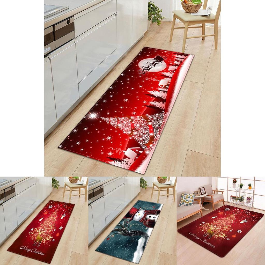 Festive Santa Door Floor Mat In Bright Colors For Holiday Kitchen Bedroom Decor