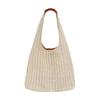 Straw bag women's summer niche splicing commuter tote bag large capacity women's casual shoulder bag