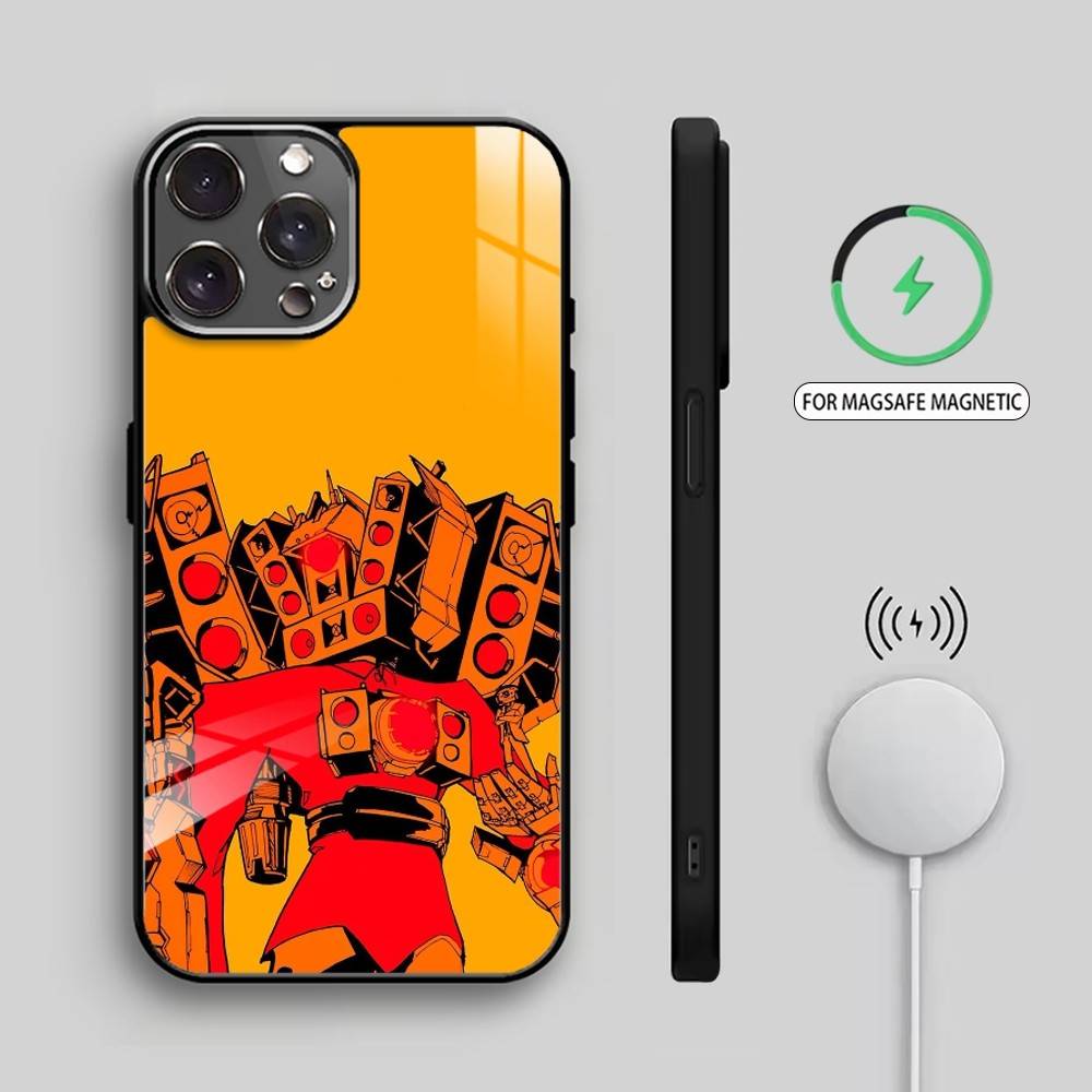 S-Skibidi Toilet Titan Speakerman Phone Case For iPhone17,16,15,14,13,12,11 Plus,Pro Max Magnetic For Magsafe Wireless Charging