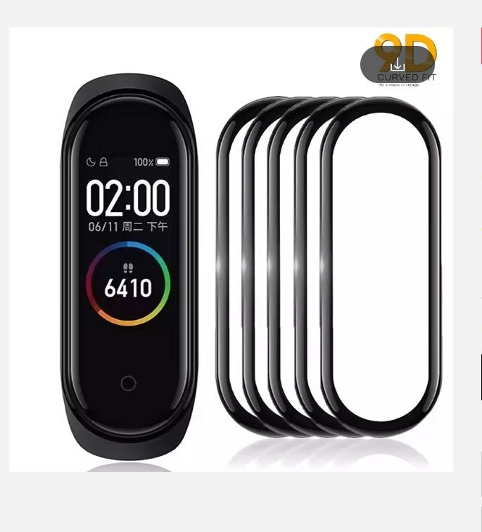 for xioami 9D Tempered Glass Film For Xiaomi Mi Band 9 8 7 6 5 4 Screen Protector Miband Smart Watchband Protective Cover Case Strap Bracelet