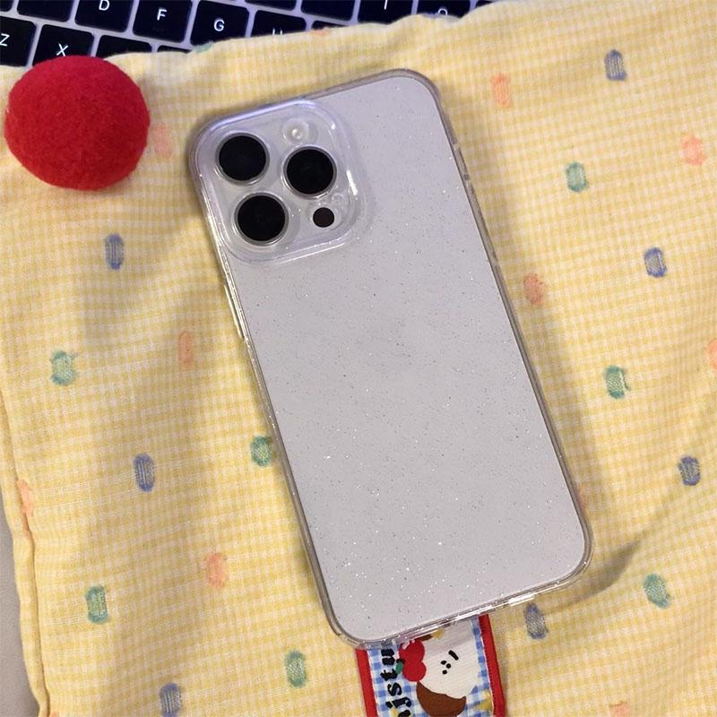 Soft Glitter Transparent Phone Case For iPhone 11 12 13 14 15 16 Pro Max Plus Shockproof Silicone Clear Bumper Cover