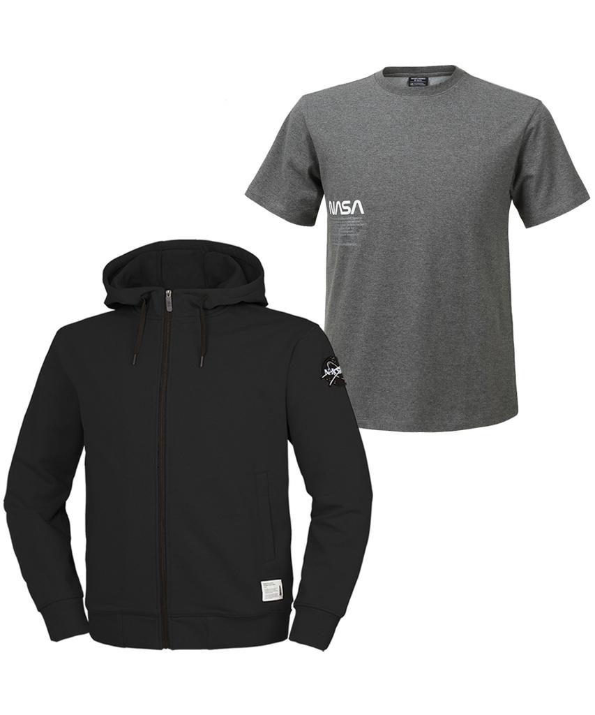 Nasa Unisex Zip-Up Hoodie + Short-Sleeve T-Shirt 2-Piece Set