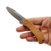 Beech Wood Handle Stainless Steel Round Blade Safety Folding Fruit Knife Portable Daily Pocket EDC Cutter