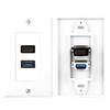 HDMIs USB3.0 Wall Plate USB3.0 Charger HDMIs Port Receptacle for Charging Supports 4K Ethernet Face Plate Office Setups