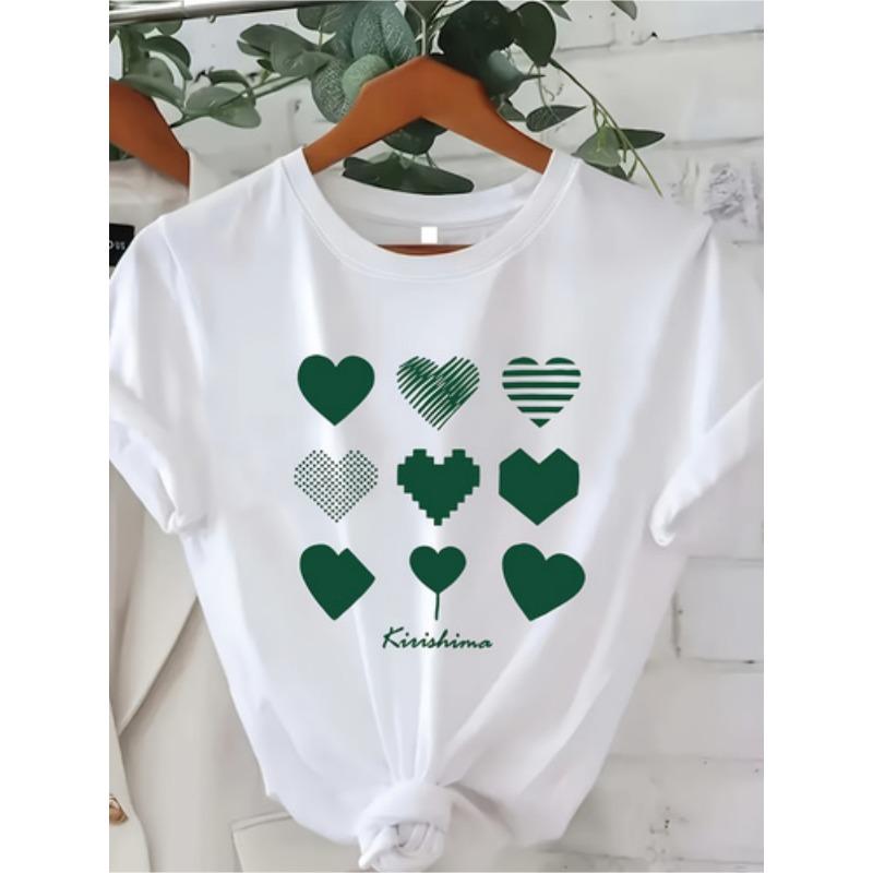 European size Round Neck T-Shirt with Casual and Elegant Circular Pattern Print | Regular Length, Short Sleeve, Geometric-pattern S