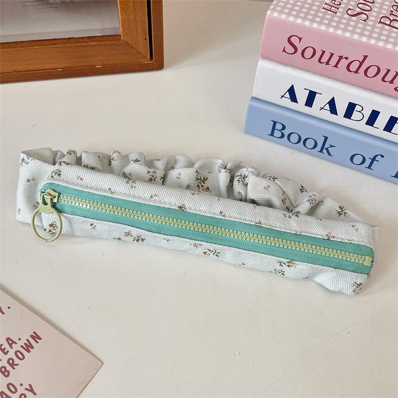 Krémový květinový vysoce hodnotný velkokapacitní penál studentský úložný vak na psací potřeby studentský školní penál