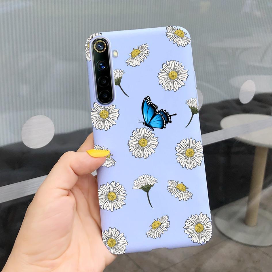 For Realme 6 6 Pro Case Cute Milk Cow Flower Patterns Soft Back Cover For OPPO Realme 6 6S 6Pro RMX2061 Coque Funda Realme6 Capa
