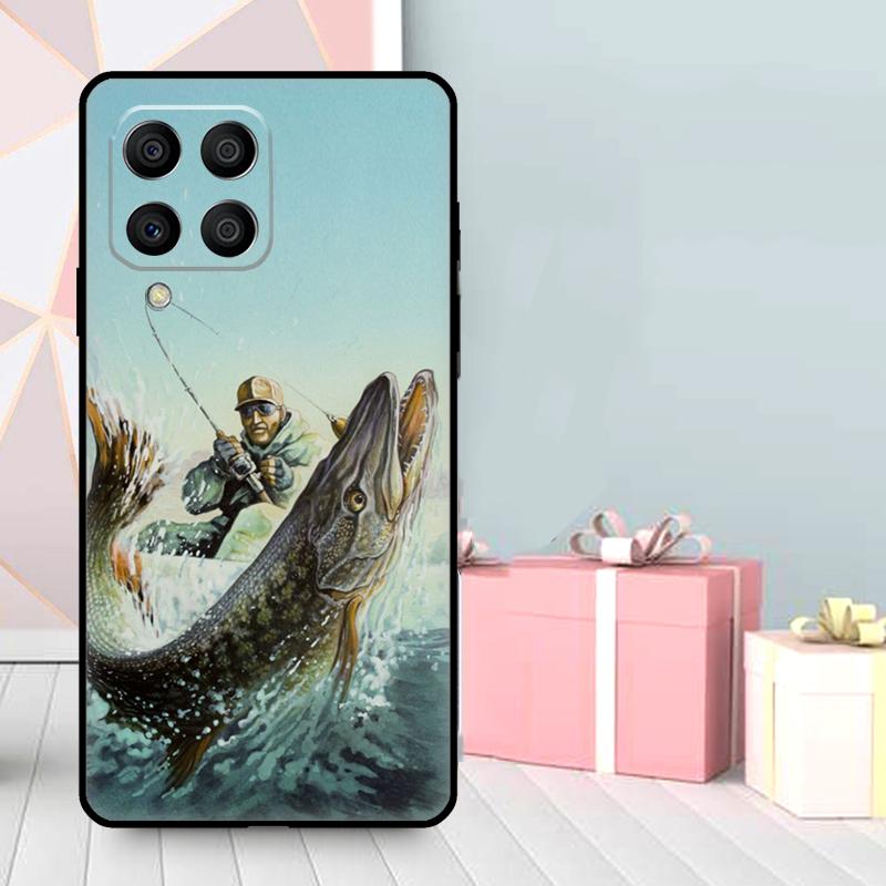 Pike Fish Fishing Bait Case For Samsung Galaxy M16 M31 M21 M13 M33 M53 M15 M35 M55 M36 M56 M12 M32 M52 M14 M34 M54