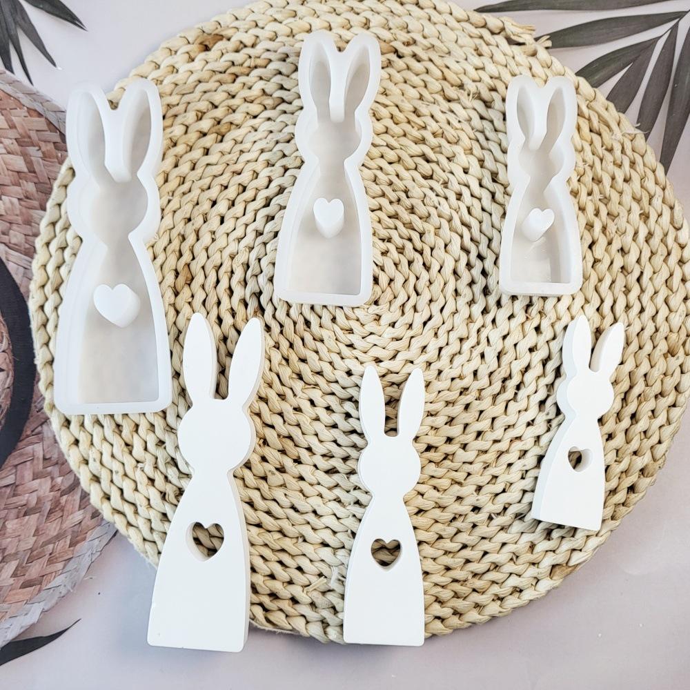 Velikonoční roztomilý králík silikonové formy Sádrové kadidlo namontované v autě Rozšiřující se sádrové dekorace Formy na aromaterapii svíčky pryskyřice