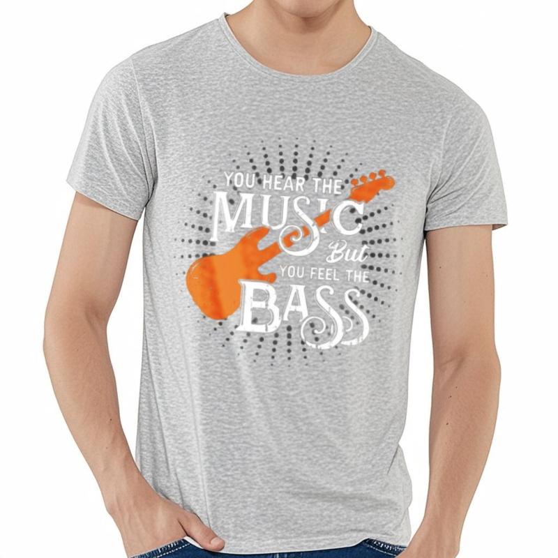 Workout Boys Crew Neck T Shirt Plus Size You Hear The Music But You Feel The Bass Stylish Teenagerss Male T Shirt New Tops