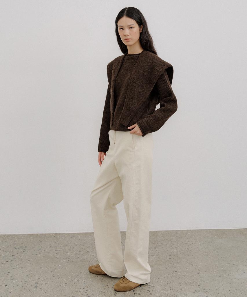 OCTETTE Curved Corduroy Pants_Cream