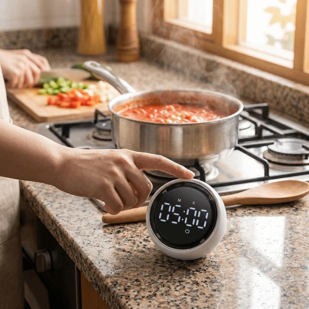 Voice Controlled Magnetic Kitchen Timer LED Display Manual Countdown Timer Rotary Timer Office