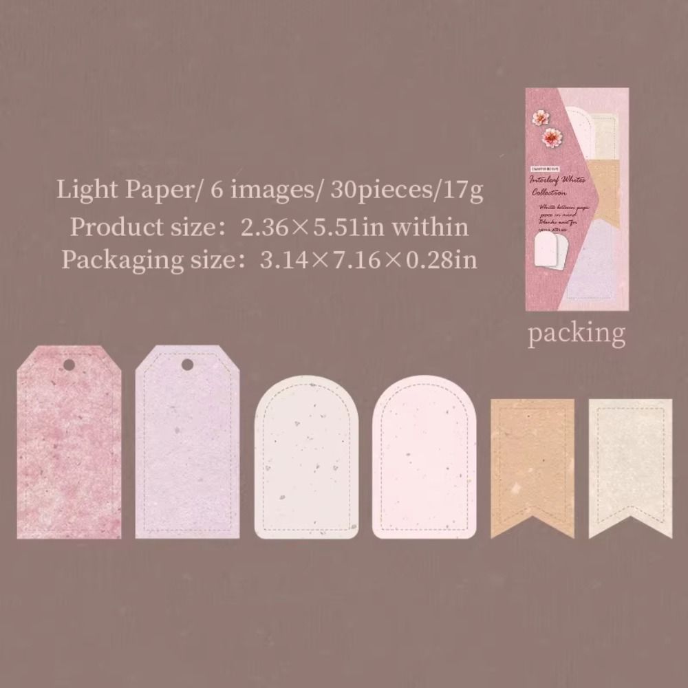 30Pcs Vintage Texture Vintage Label Scrapbook Material Hallowed Out Memo Pad DIY Scrapbooking