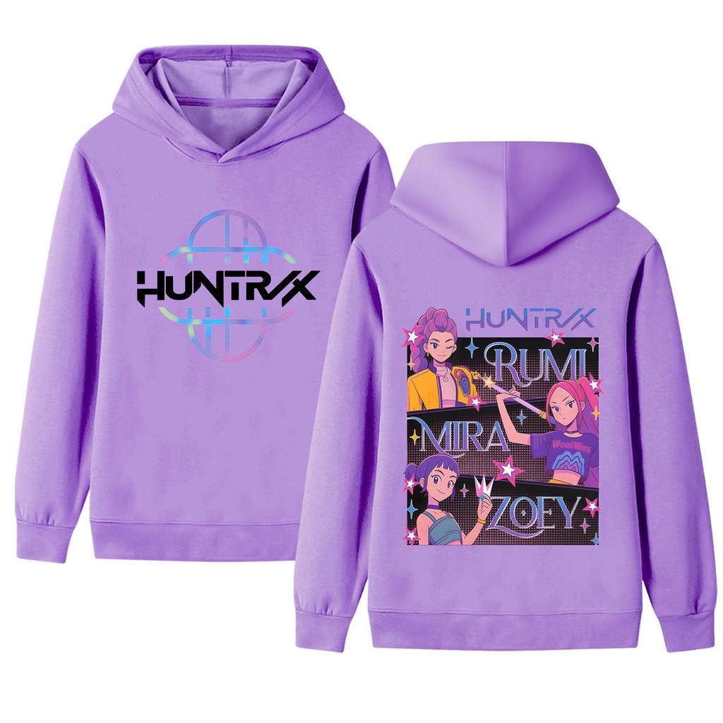 B1225-2 Kids Boys Girls Kpop Rumi Zoey Mira Double-sided Print Long Sleeves Hoodie