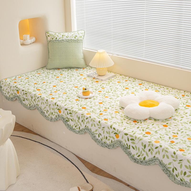 Korean Twill Pure Cotton Idyllic Four Seasons Universal Non-Slip Quilted Wooden Ear Tatami Mat Sofa Bedroom Window Cushion