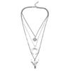 Multilayer Necklace Set Adjustable Pendant Necklaces Elegant Stackable Jewelry Alloy Texture Present for Fashion Women