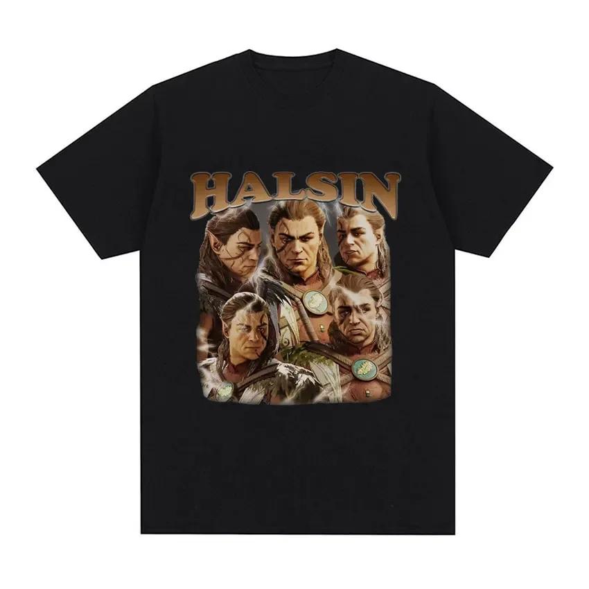 Vintage Astarion Halsin Baldurs Gate 3 Printed Graphic T-shirt Men's and Women's Short Sleeve T-shirt Men's Clothing Harajuku